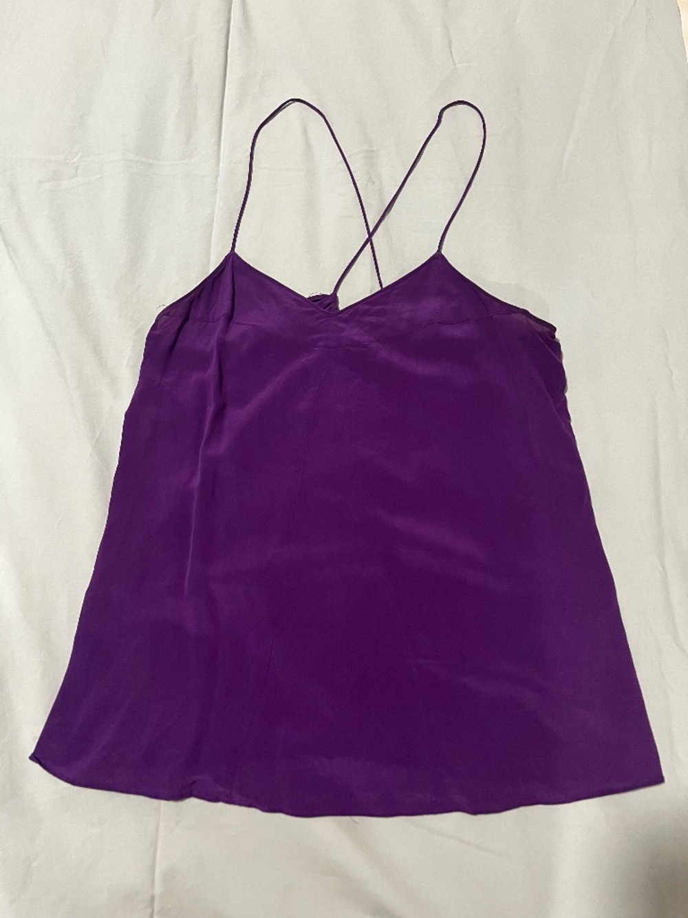 Broadway & Broome Silk Tank Top Jewel Tone/Royal Purple